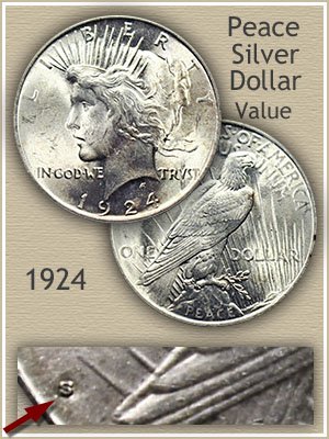 1924 silver dollar value book value